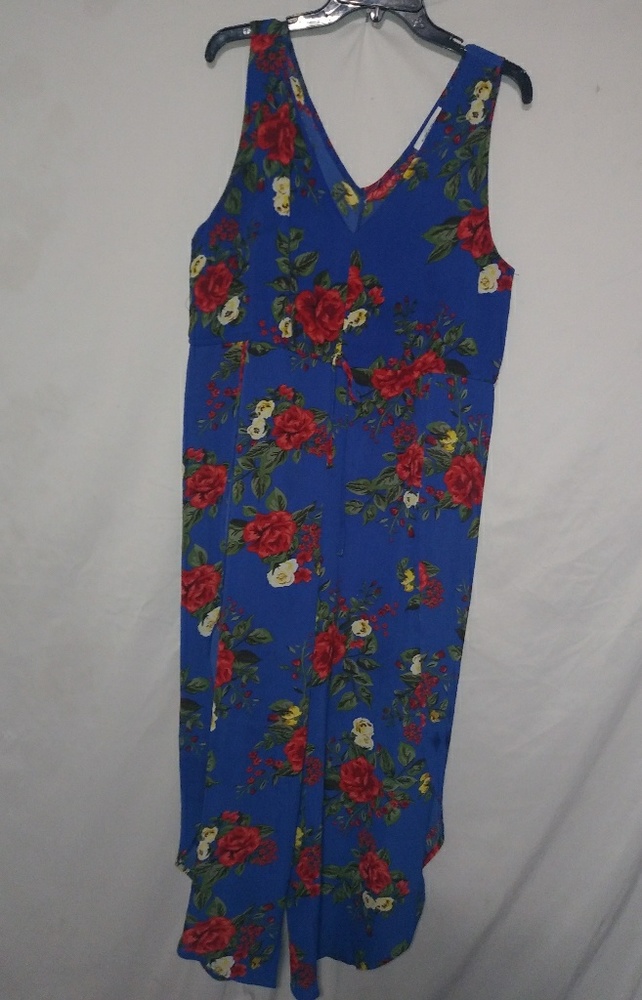 Purple Snow XL Lapis Red Roses Romper Jumpsuit Plus